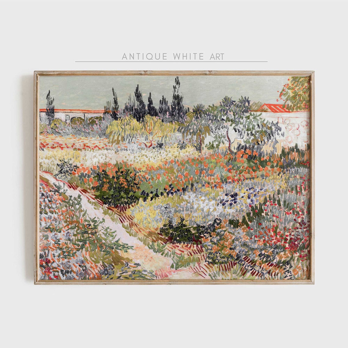 Van Gogh Spring Garden Vivid Blooming Flowers Impressionist Poster