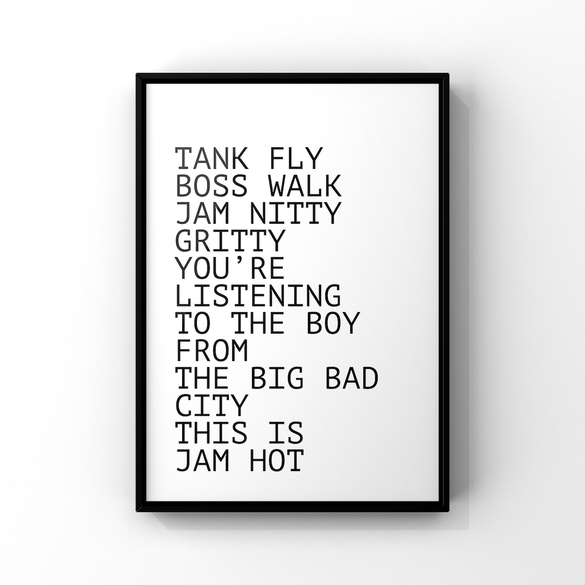 Tank Fly Boss Walk 90s Music Poster Print