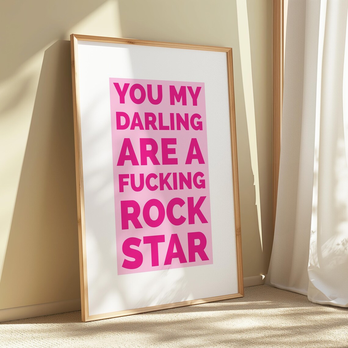 Youre A Rockstar Funny Typography Art Print