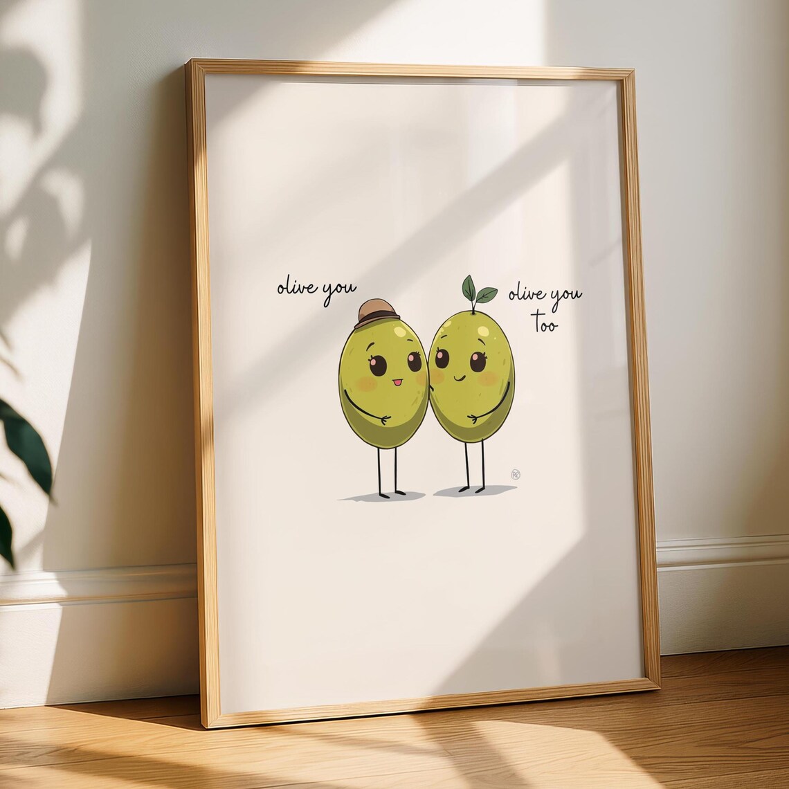 Olive You Kitchen Art Print, Fun Colorful Wall Art