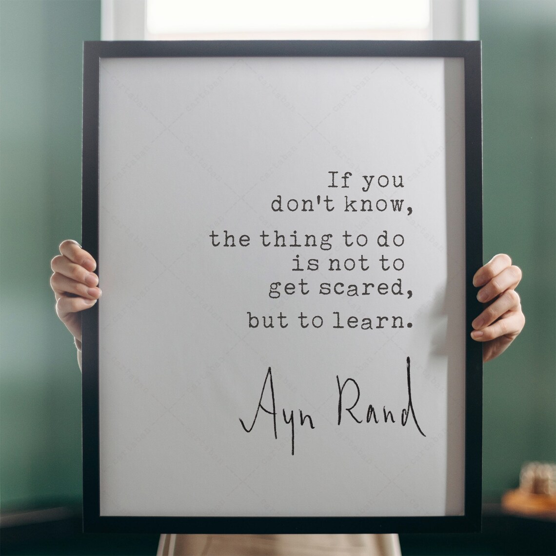 Ayn Rand Atlas Shrugged Quote Poster, Reading Nook - Image 4