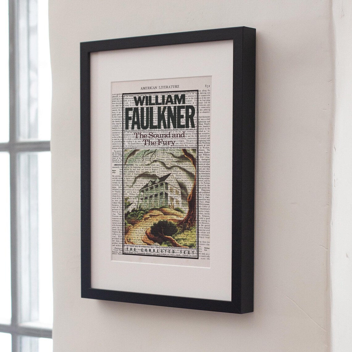 William Faulkner The Sound And The Fury Vintage Book Page Art Print Poster - Image 3