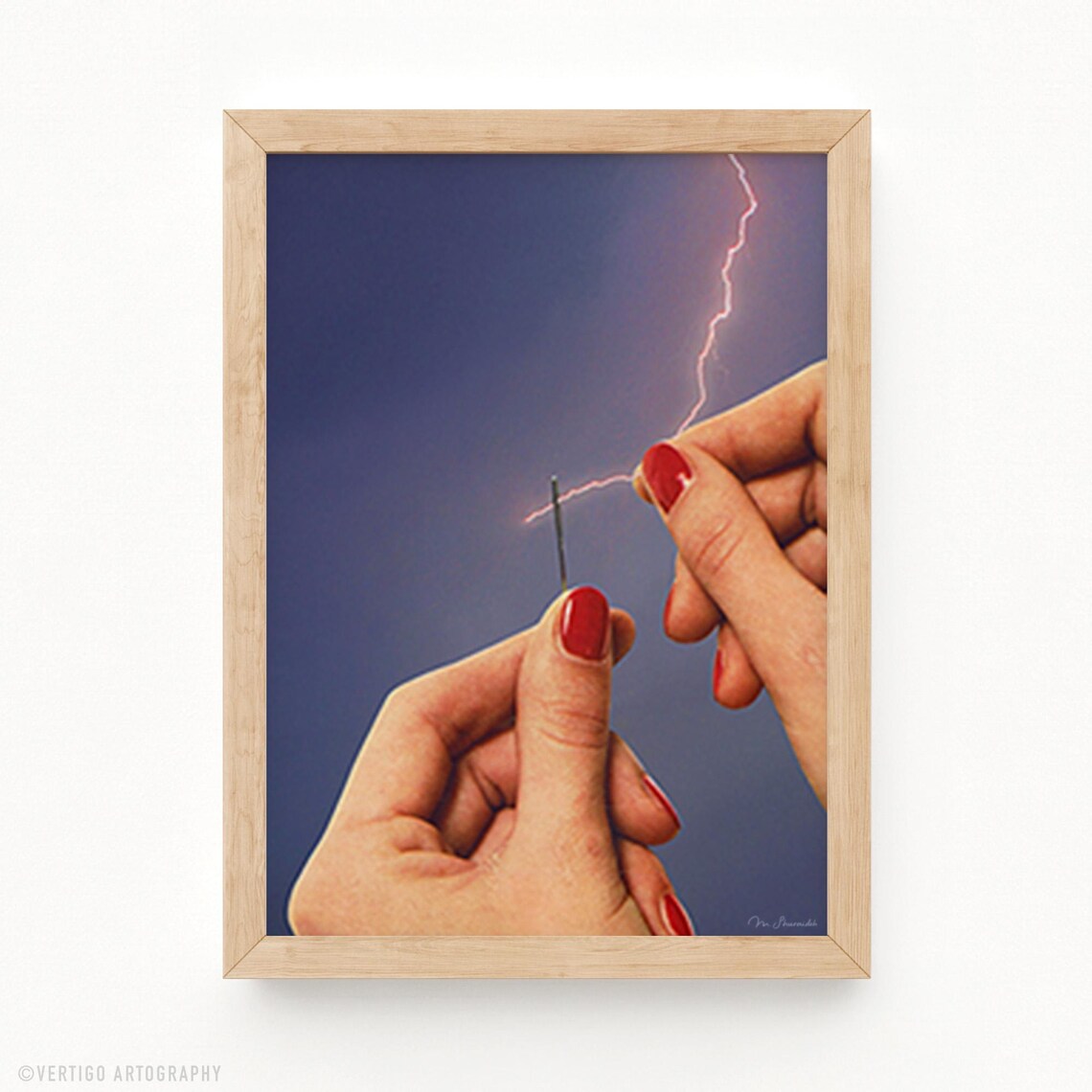 Elysian Thread Surreal Lightning Collage Art Print