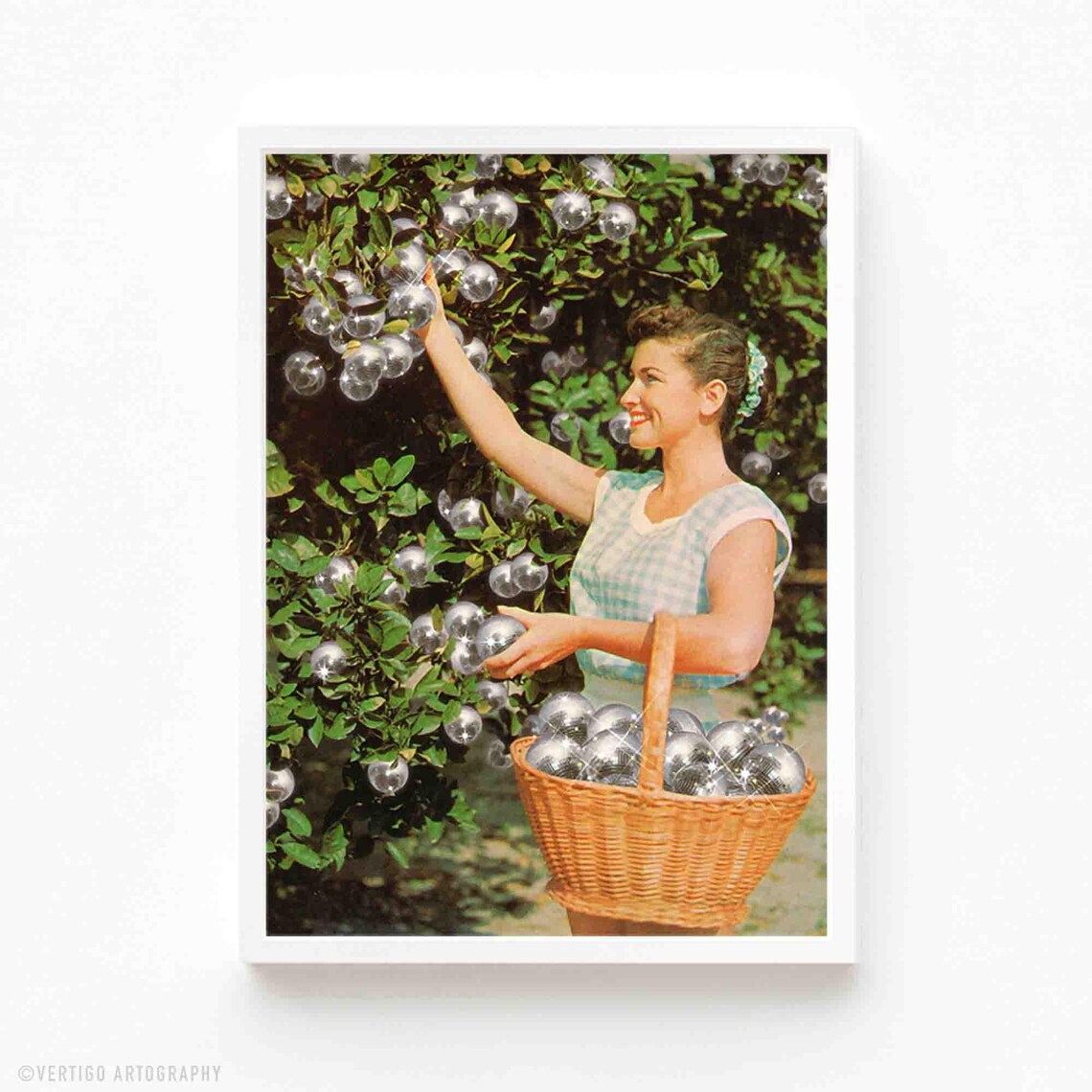 Disco Ball Grove Vintage Woman Art Print
