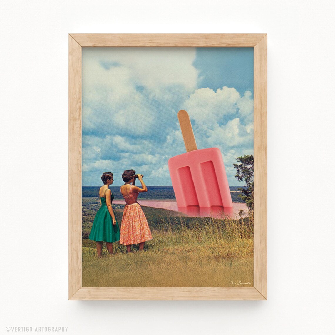 Surreal Popsicle Art Print, Retro Kitchen Decor