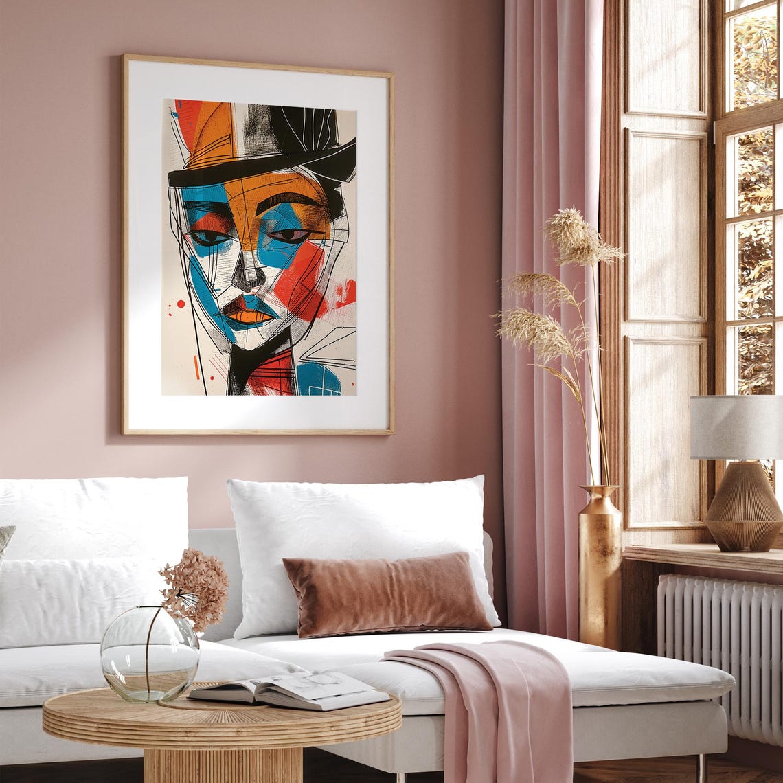 Abstract Modern Wall Art Geometric Face Art Print Vibrant For Unique Home Decor And Creative Living Spaces - Image 5