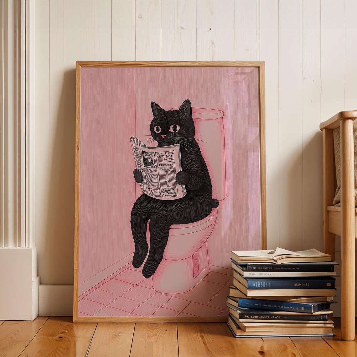 Funny Cat Bathroom Wall Art, Humorous Home Print - Image 2