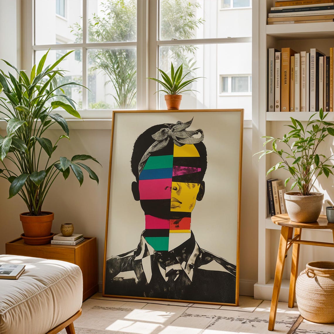 Colorful Abstract Split Face Portrait Collage Poster Pop Art Style - Image 5