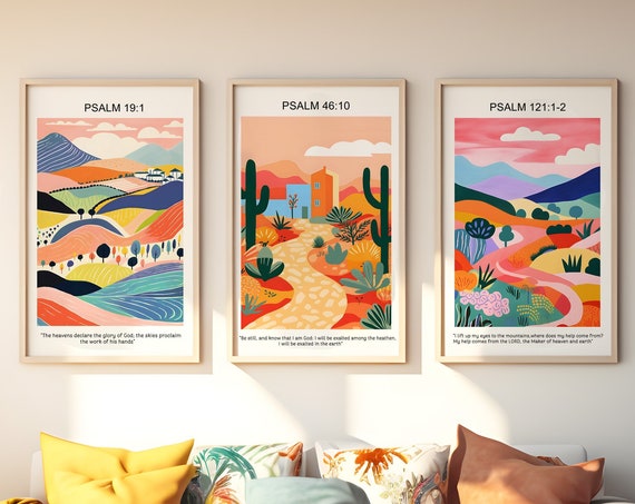 Psalm Bible Verse Bundle Psalm Poster Church Sunday School Christian Education Scripture Art Religious Print Christian Gifts