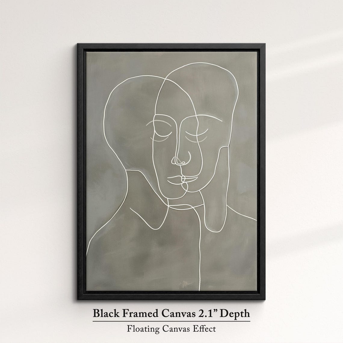 Overlapping Faces Minimalist Line Art Abstract Modern Wall Art Poster - Image 2