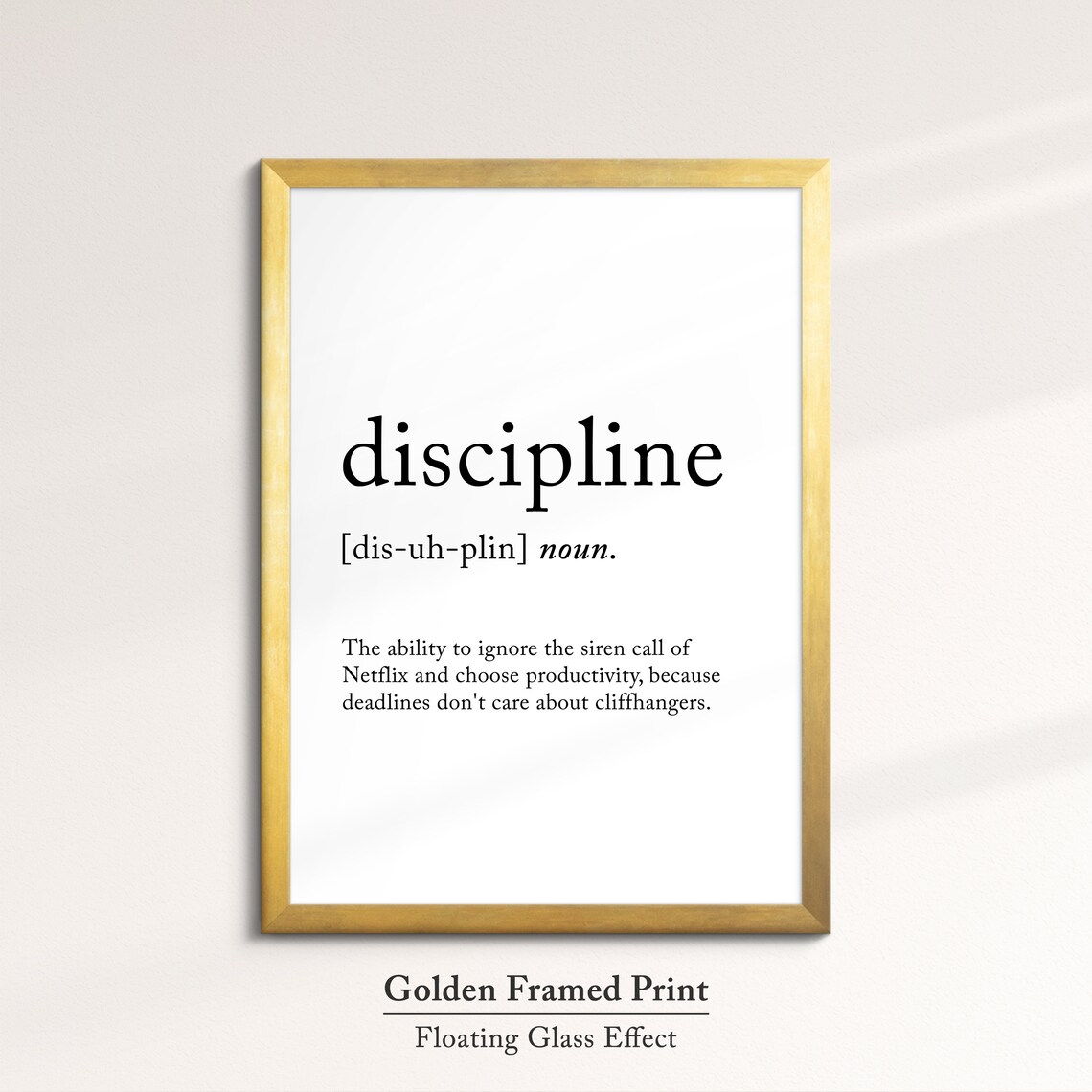 Discipline Funny Definition Dictionary Quote Minimalist Framed Print Framed Wall Art Poster Home Decor Interior Inspirational Gifts - Image 5