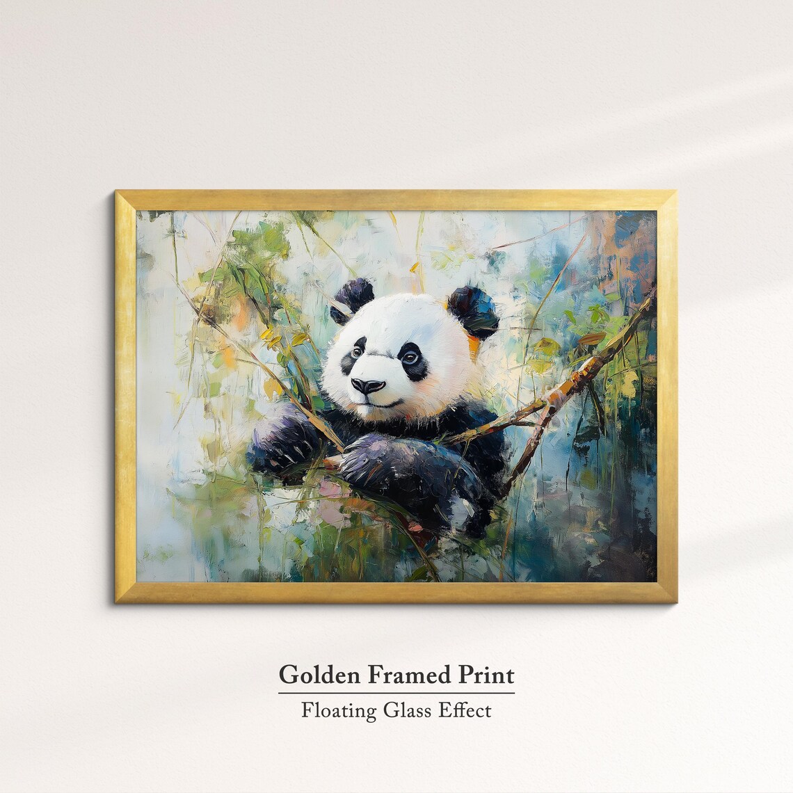 Panda Abstract Oil Painting Soft Impressionist Bamboo Wildlife Poster - Image 5