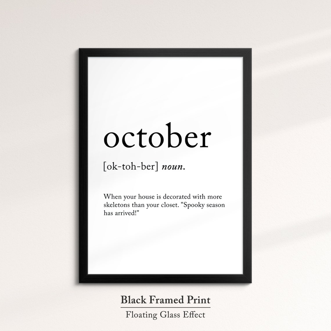 October Funny Dictionary Definition Quote Minimalist Typography Poster - Image 5