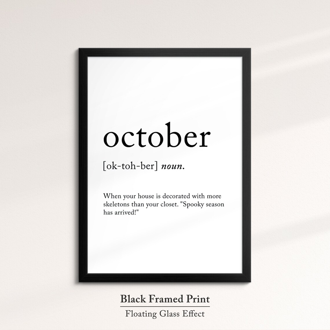 October Minimalist Definition Quote Word Art Framed Print Framed Female Wall Art Lady Poster Feminine Home Decor Gifts For Her - Image 5