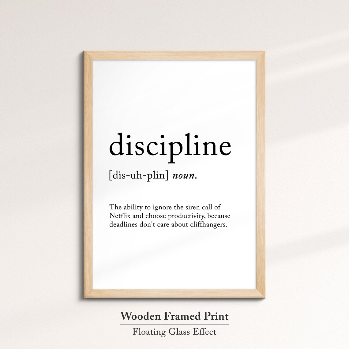 Discipline Funny Definition Dictionary Quote Minimalist Framed Print Framed Wall Art Poster Home Decor Interior Inspirational Gifts - Image 6