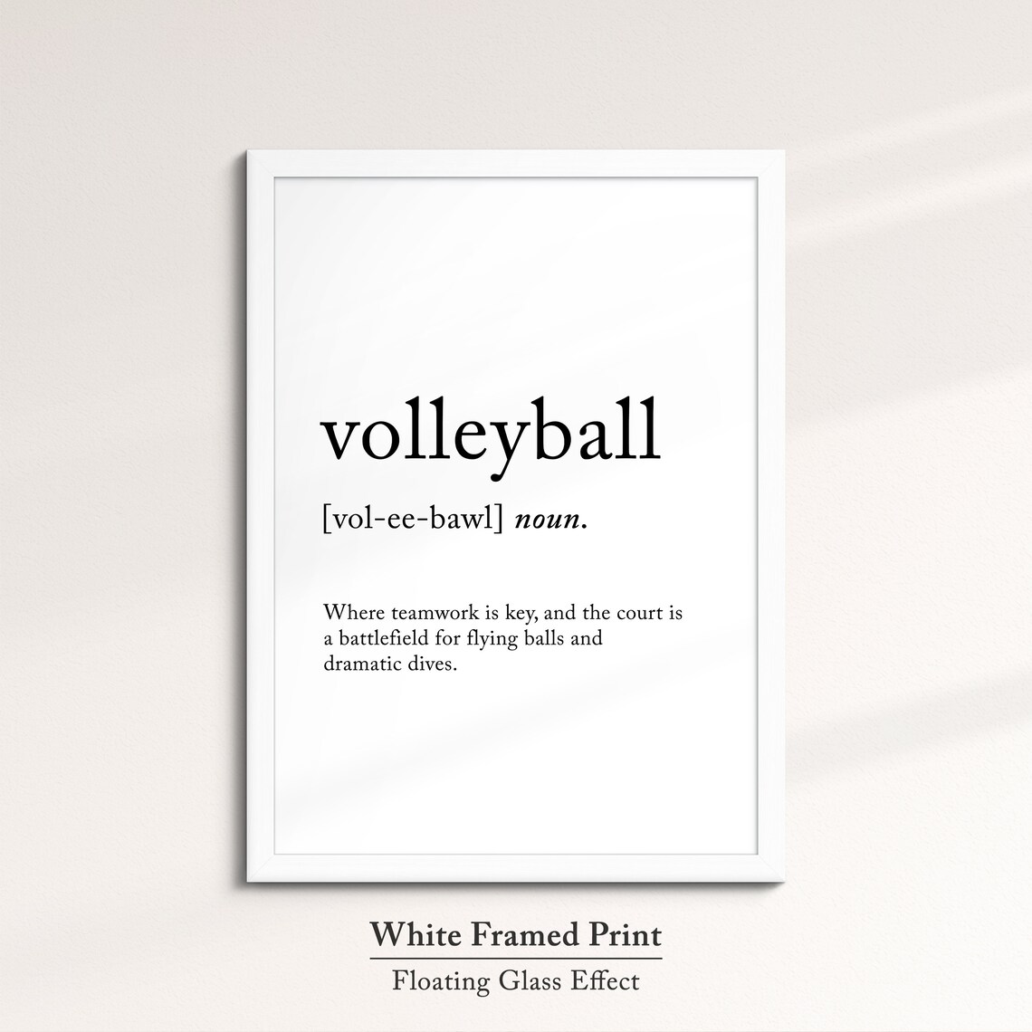 Volleyball Definition Dictionary Funny Sports Quote Minimalist Framed Print Framed Wall Art Poster Home Decor Interior Volleyball - Image 7