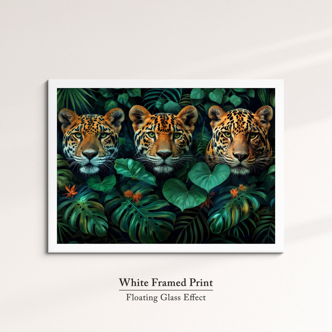 Three Jaguars In Dark Jungle Foliage Majestic Big Cat Wildlife Poster - Image 7