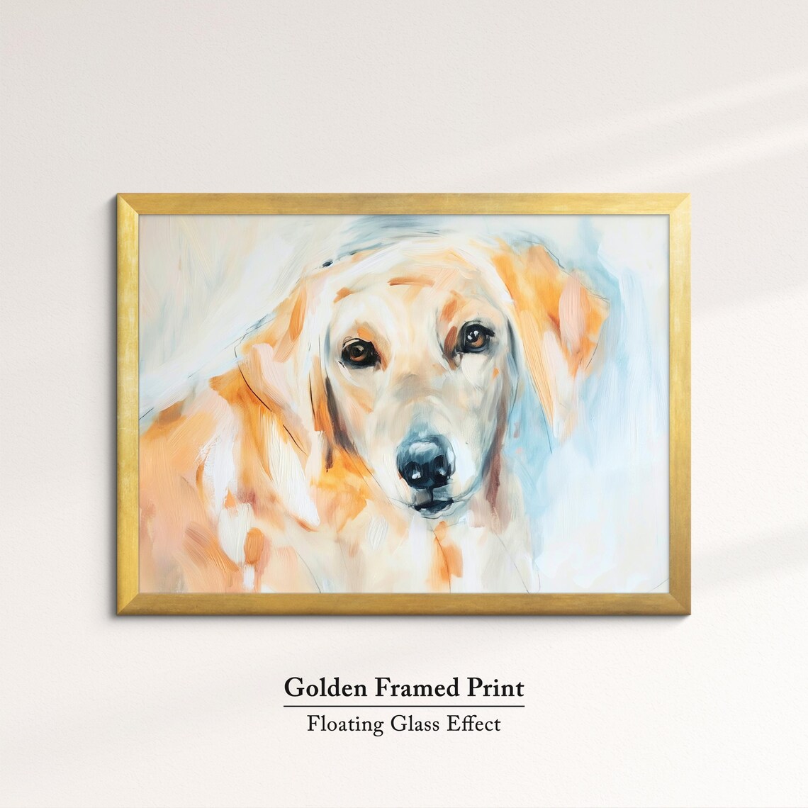 Golden Retriever Puppy Face Watercolor Peach Portrait Dog Wall Poster - Image 5