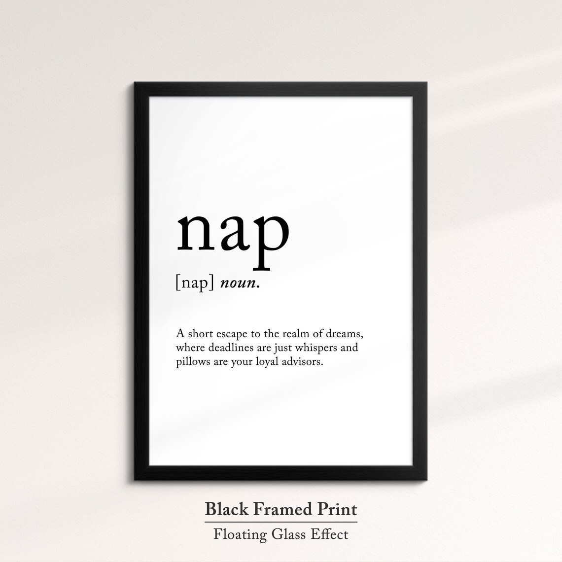 Nap Funny Definition Dictionary Quote Minimalist Framed Print Framed Wall Art Poster Home Decor Interior Funny Gifts For Students - Image 8