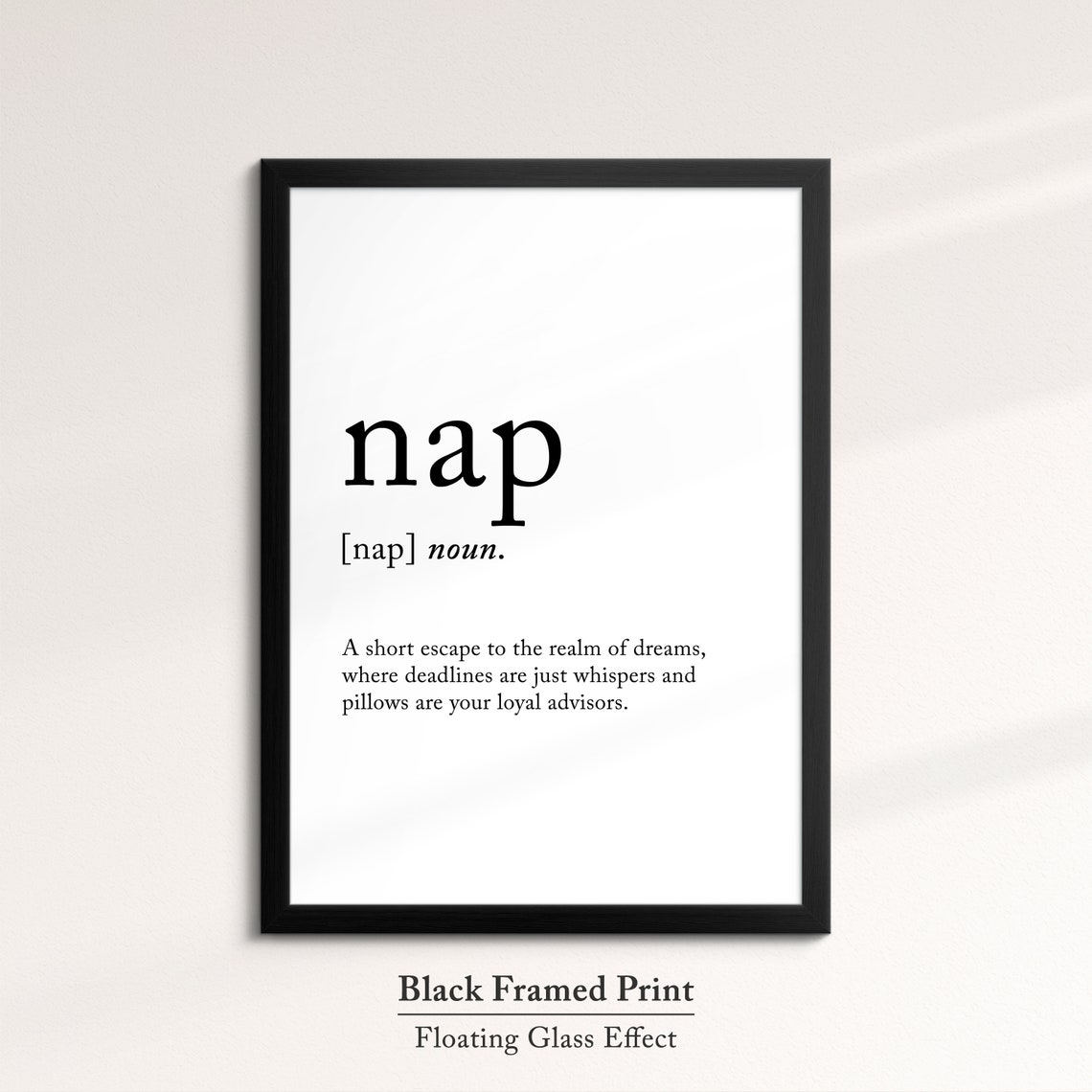 Nap Funny Dictionary Definition Quote Minimalist Wall Art Poster - Image 8
