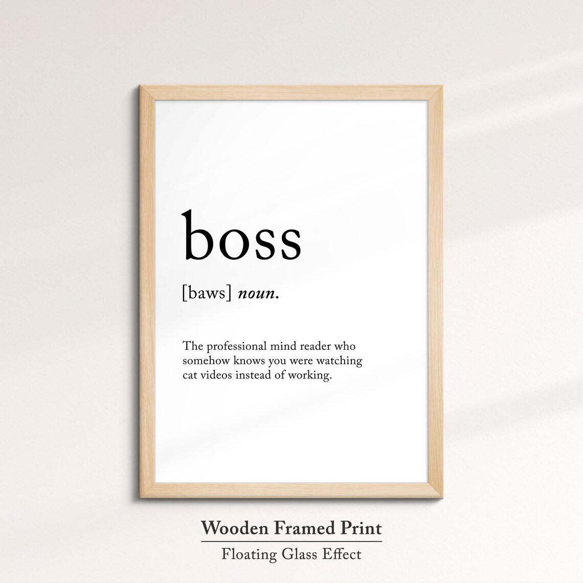 Boss Funny Definition Dictionary Quote Minimalist Framed Print Framed Wall Art Poster Home Decor Interior Gifts For Entrepreneur - Image 6
