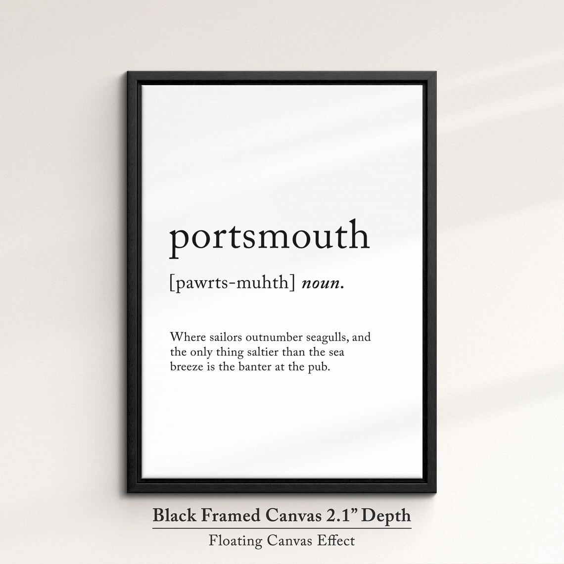 Portsmouth England Uk Definition Dictionary Funny Quote Minimalist Framed Print Framed Wall Art Poster Home Decor Interior Gifts - Image 2