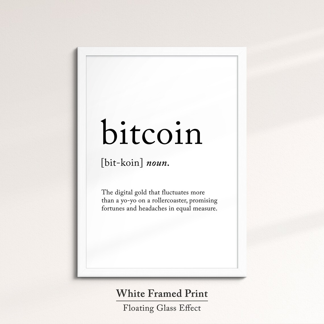 Bitcoin Funny Definition Dictionary Quote Minimalist Framed Print Framed Wall Art Poster Home Decor Interior Finance Crypto Gifts - Image 7