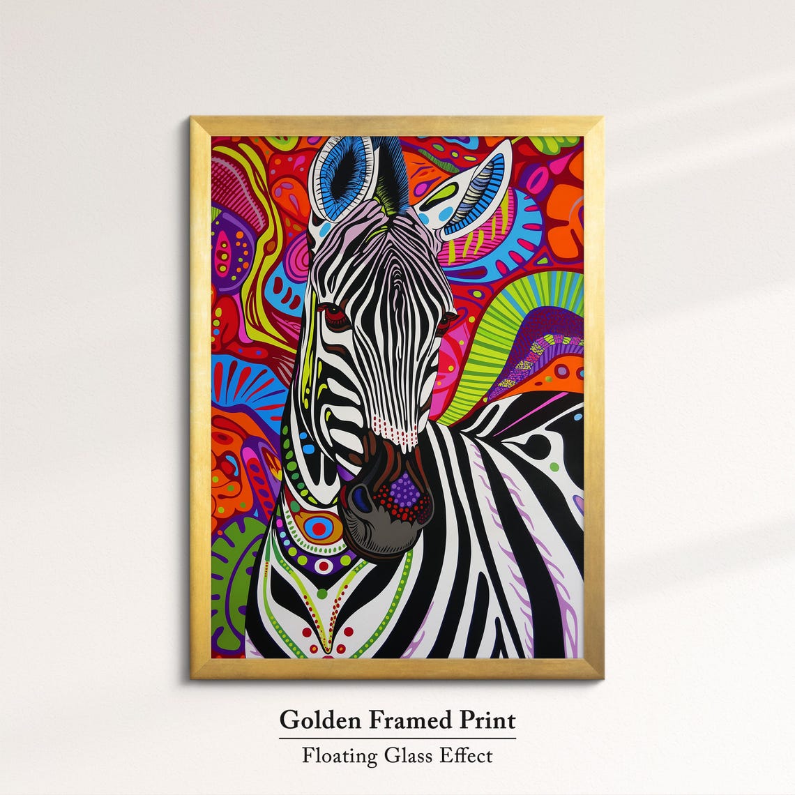 Zebra Black White Stripes Colorful Psychedelic Swirl Background Poster - Image 5