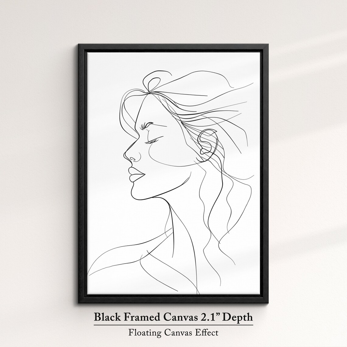 Minimalist Woman Face Line Art Elegant Black Outline Drawing Wall Art - Image 2