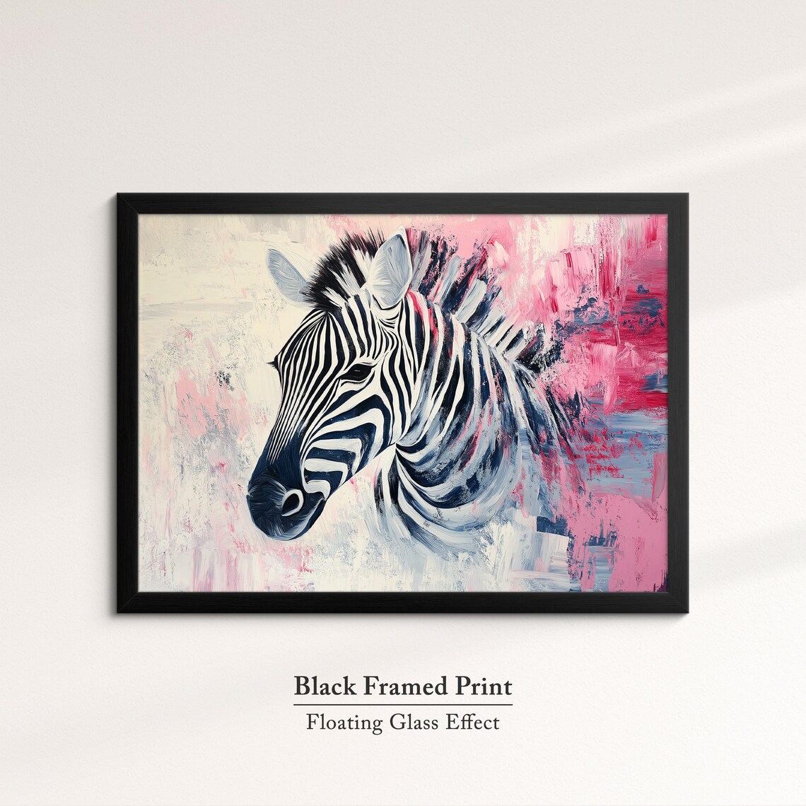 Zebra Head Pink Abstract Background Colorful Safari Animal Wall Art Poster - Image 8