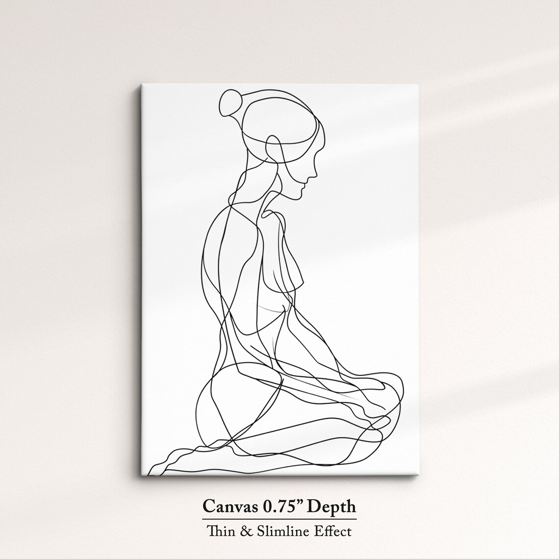 Seated Woman Profile Minimalist Line Art Drawing Modern Feminine Wall Art Print - Image 4