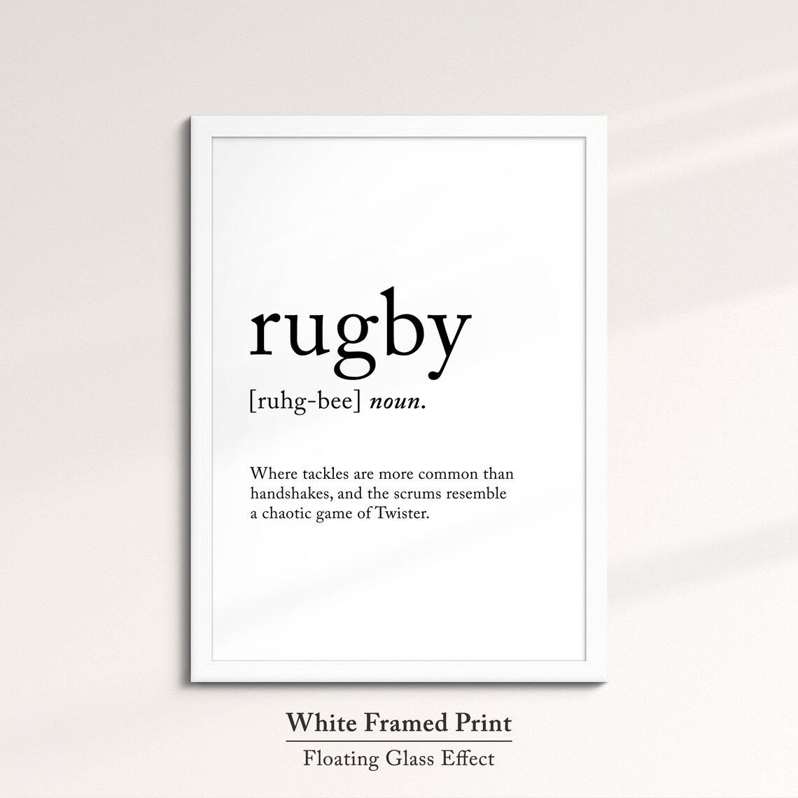 Rugby Definition Dictionary Funny Sports Quote Minimalist Framed Print Framed Wall Art Poster Home Decor Interior Rugby Gift - Image 7