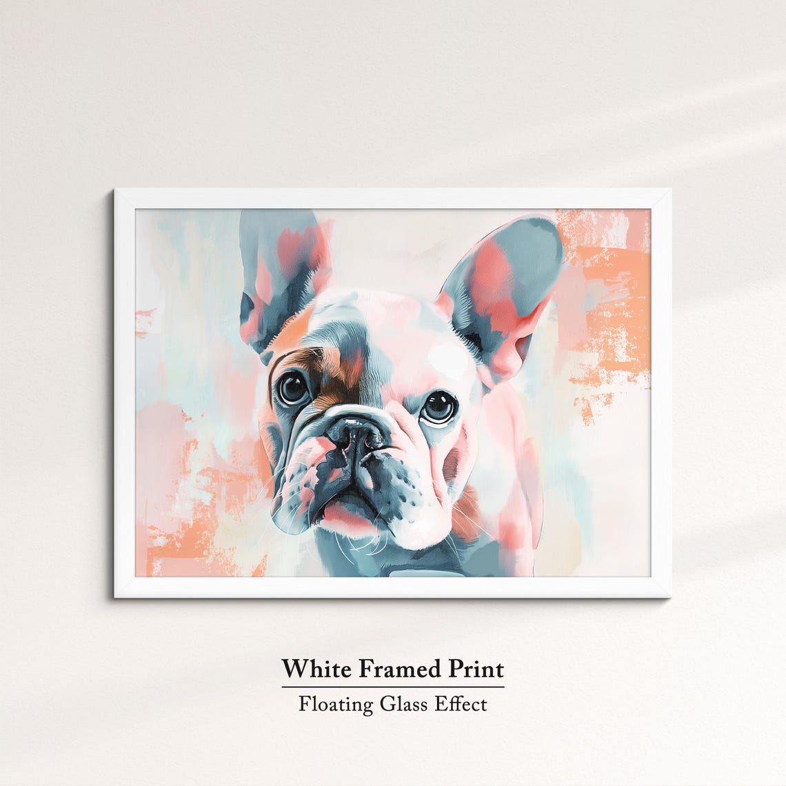 French Bulldog Soft Blush Pastel Watercolor Portrait Dog Art Poster - Image 7
