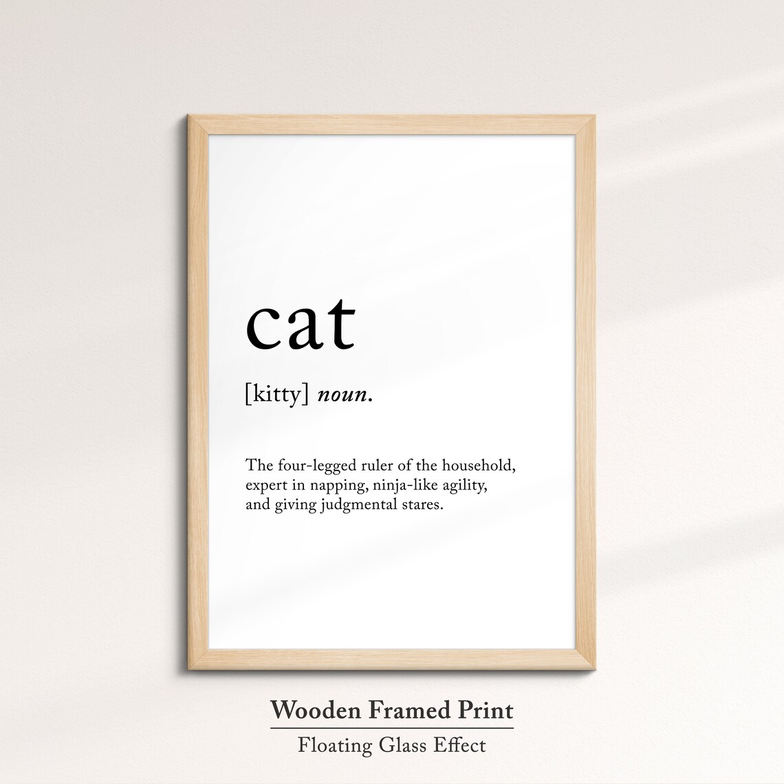 Cat Funny Definition Dictionary Quote Minimalist Black White Wall Art Print - Image 6