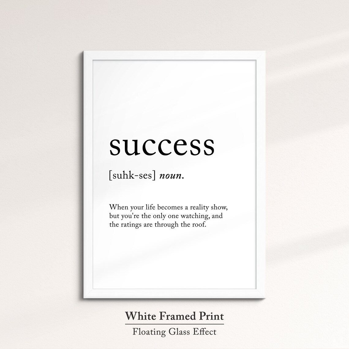 Success Funny Definition Dictionary Quote Minimalist Framed Print Framed Wall Art Poster Home Decor Interior Inspirational Gifts - Image 7