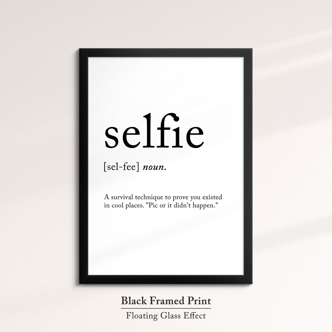 Selfie Minimalist Definition Quote Word Art Framed Print Framed Female Wall Art Lady Poster Feminine Home Decor Gifts For Her - Image 5