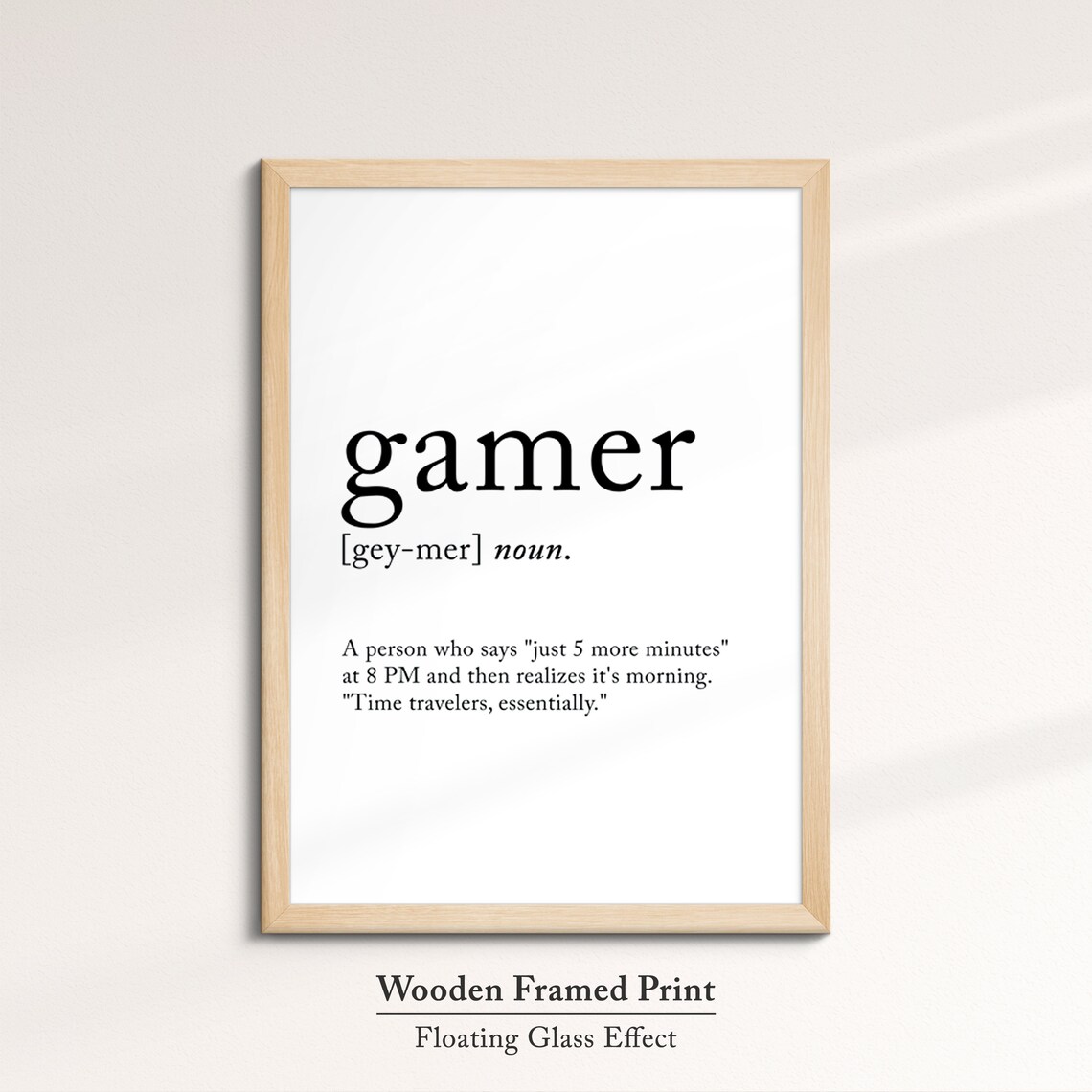 Gamer Minimalist Definition Quote Word Art Framed Print Framed Female Wall Art Lady Poster Feminine Home Decor Gifts For Her - Image 6
