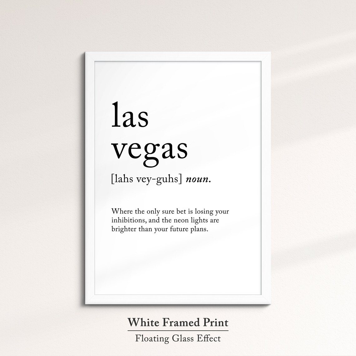 Las Vegas Dictionary Definition Funny Neon Lights Quote Wall Poster - Image 7