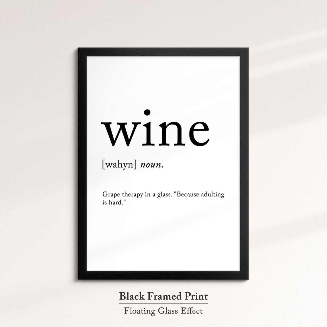 Wine Funny Dictionary Definition Noun Minimalist Black White Art Poster - Image 5