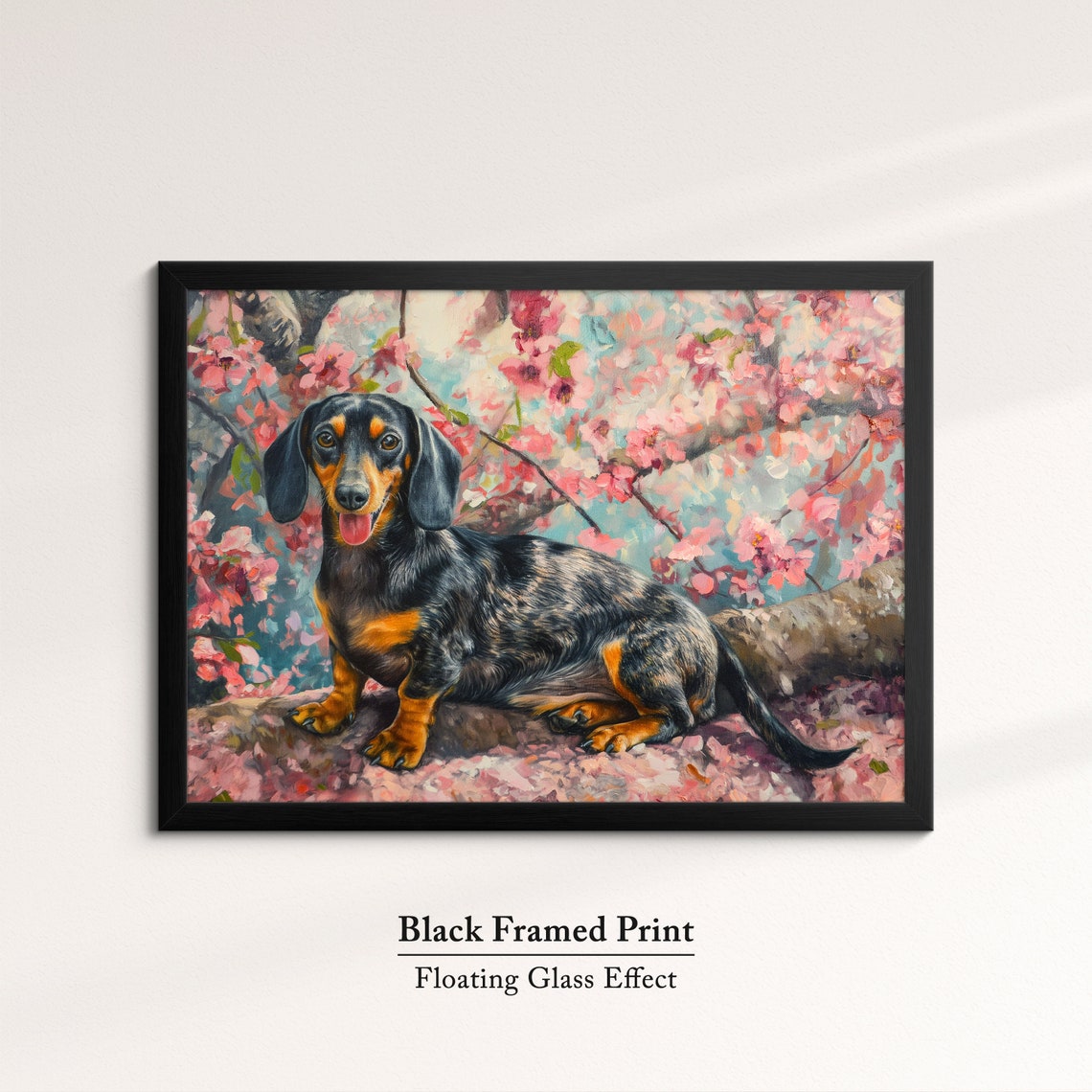 Dachshund Lying Among Cherry Blossom Petals Happy Spring Dog Poster - Image 8