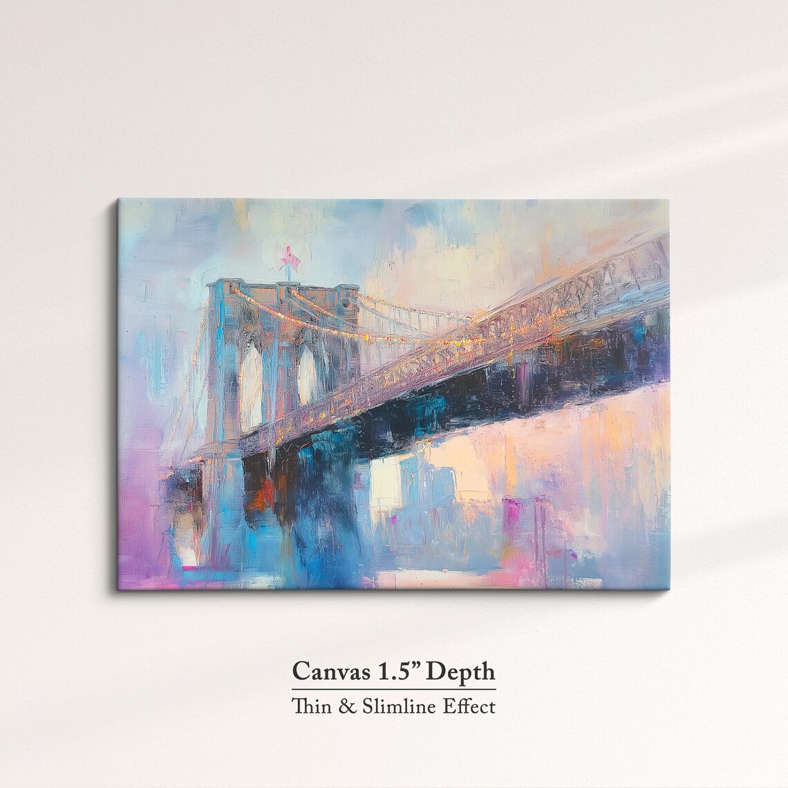 Brooklyn Bridge Abstract Oil Painting, New York Art Print - Image 3