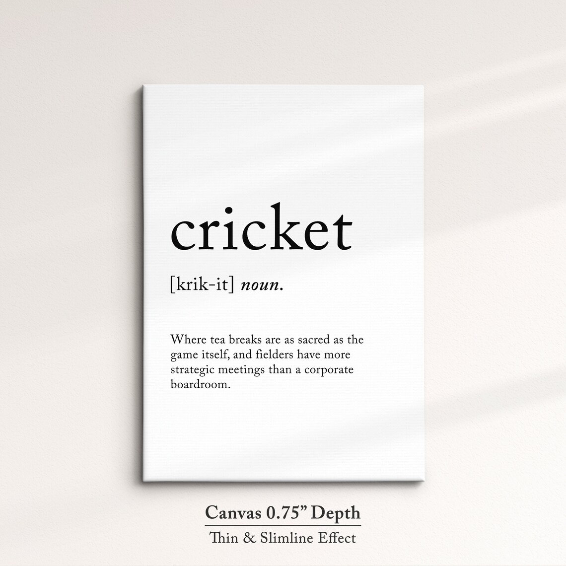 Cricket Definition Dictionary Funny Sports Quote Minimalist Framed Print Framed Wall Art Poster Home Decor Interior Cricket Gift - Image 4