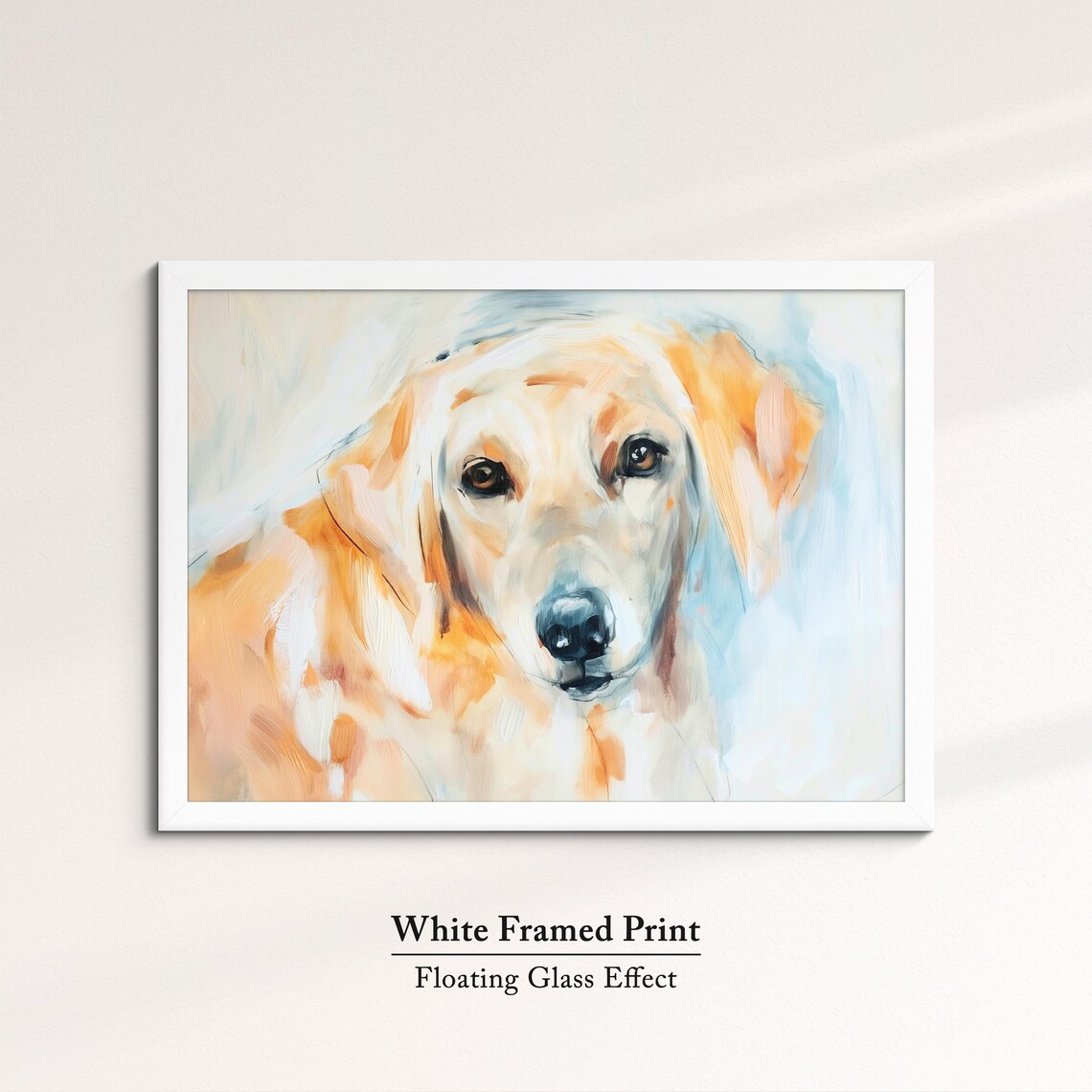 Golden Retriever Puppy Face Watercolor Peach Portrait Dog Wall Poster - Image 7