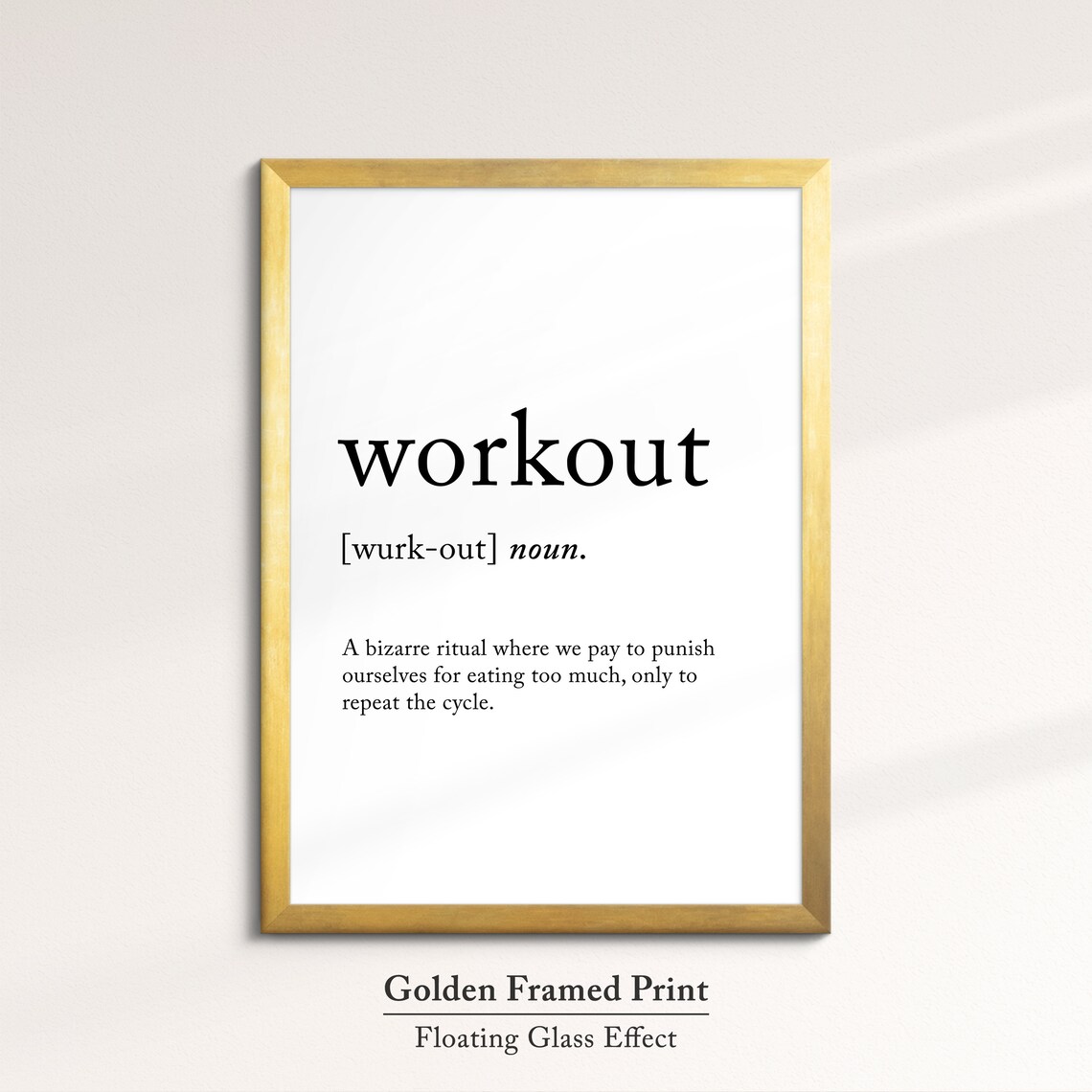 Workout Funny Definition Dictionary Quote Minimalist Framed Print Framed Wall Art Poster Home Decor Interior Gift For Gym Lover - Image 5