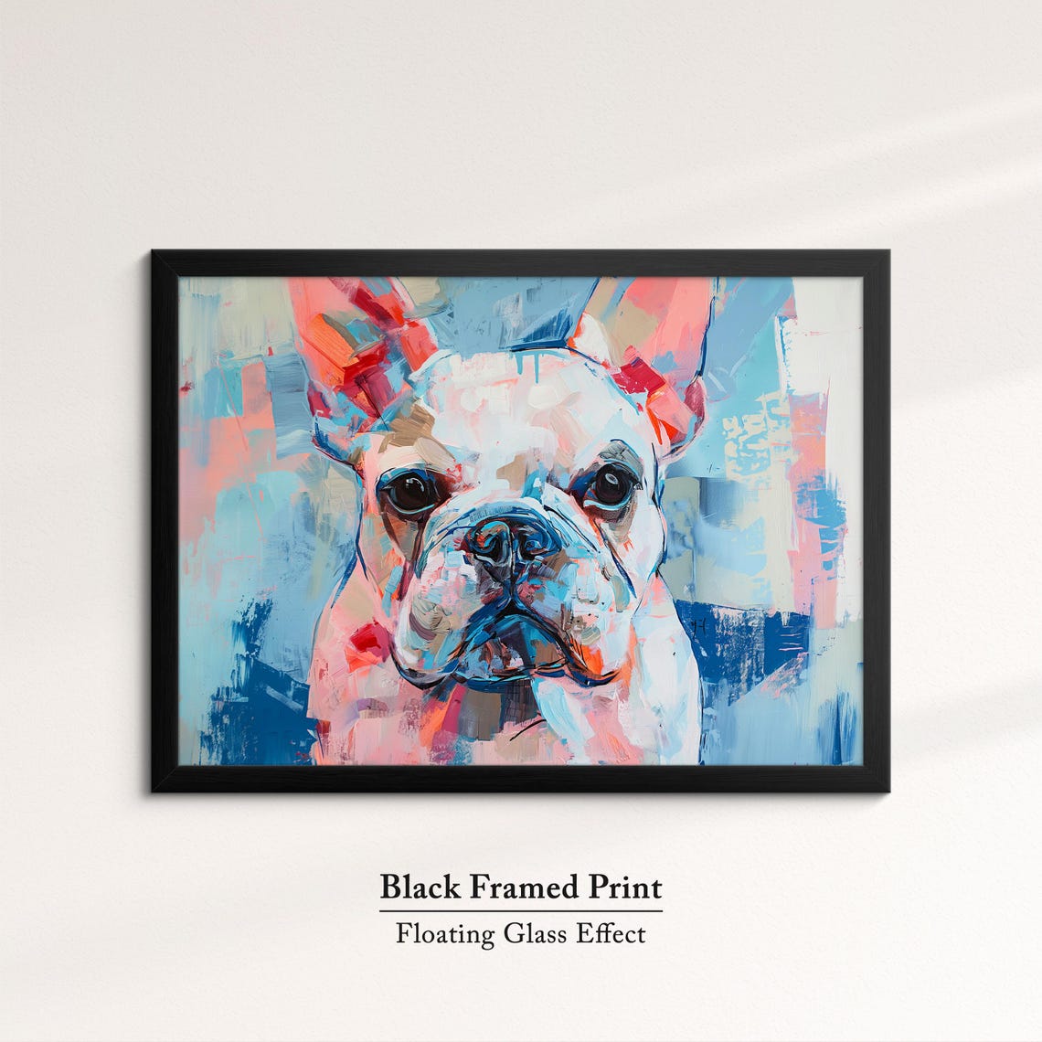 French Bulldog Bold Pop Art Pink Blue Abstract Dog Portrait Poster - Image 8