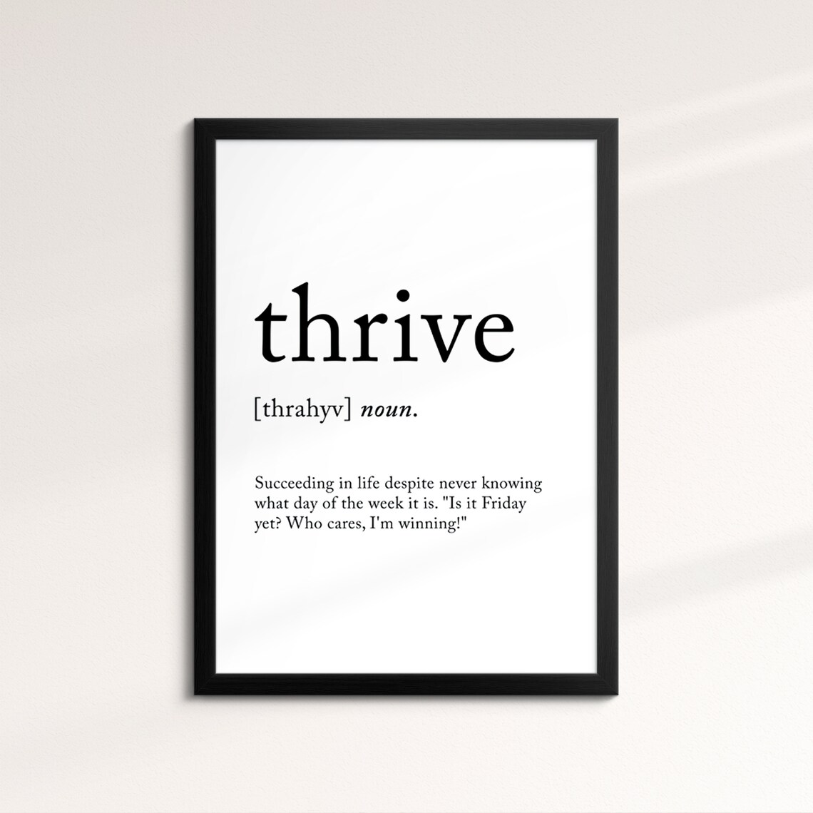 Thrive Minimalist Definition Quote Word Art Framed Print Framed Female Wall Art Lady Poster Feminine Home Decor Gifts For Her