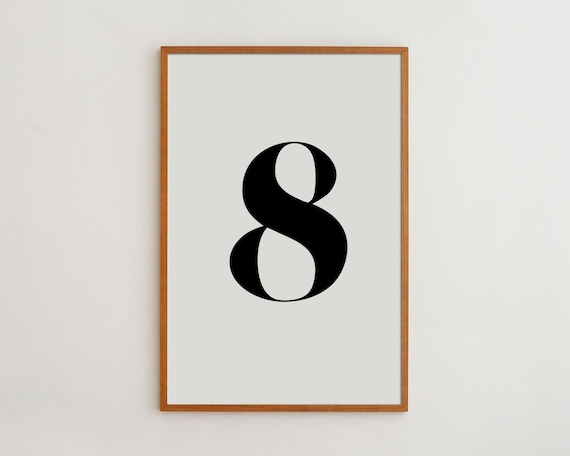 Eight Number Art Print, Minimalist Home Decor