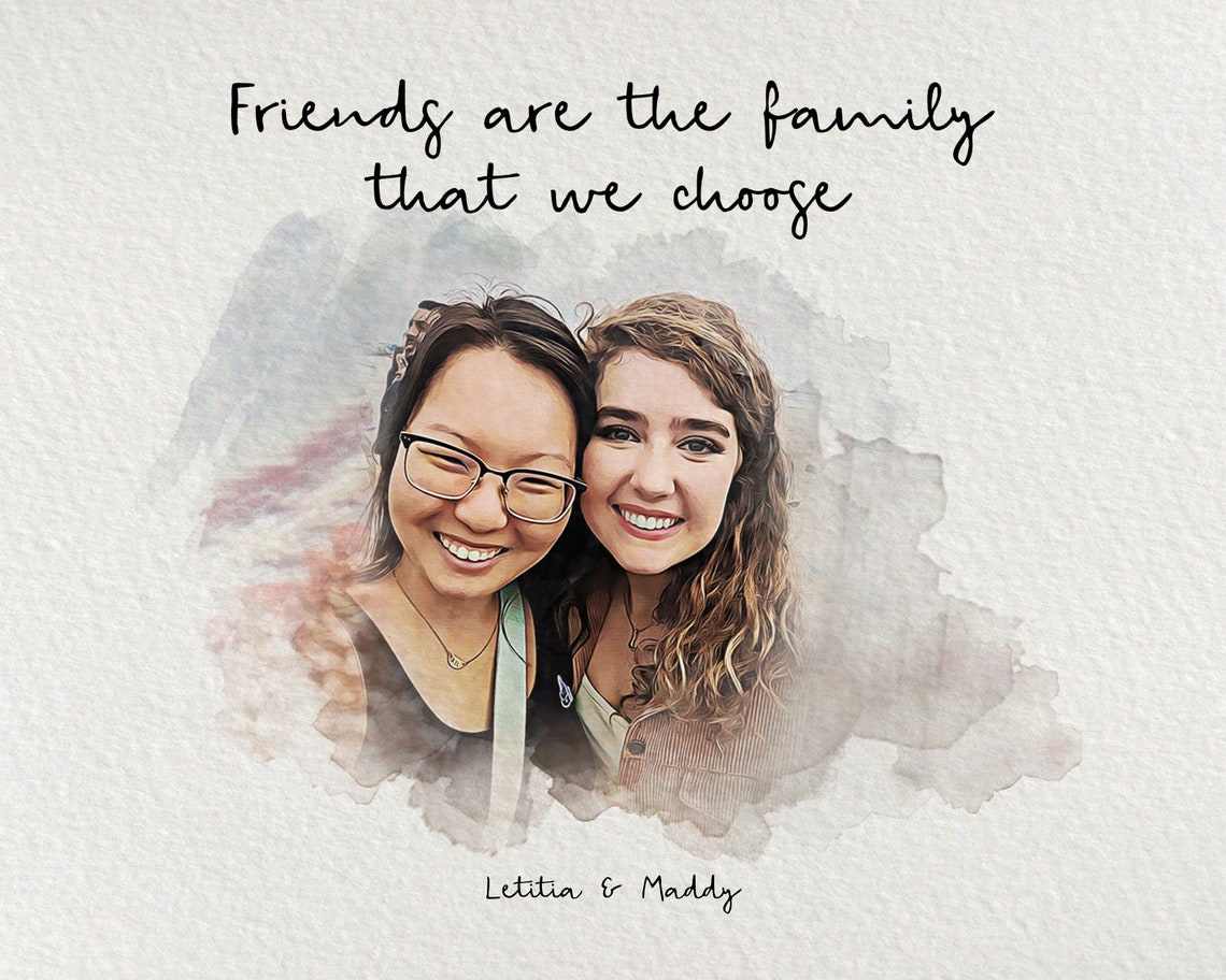 Personalised Best Friend Print Best Friend Gift Best Friend Portrait Friendship Gift Birthday Bestie Gifts Birthday Gift For Her - Image 5