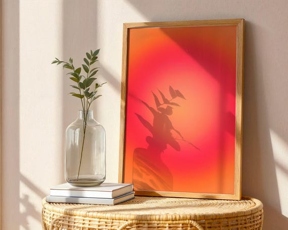 Golden Gradient Abstract Poster Minimal Warm Tone Wall Art On Premium Cotton Canvas