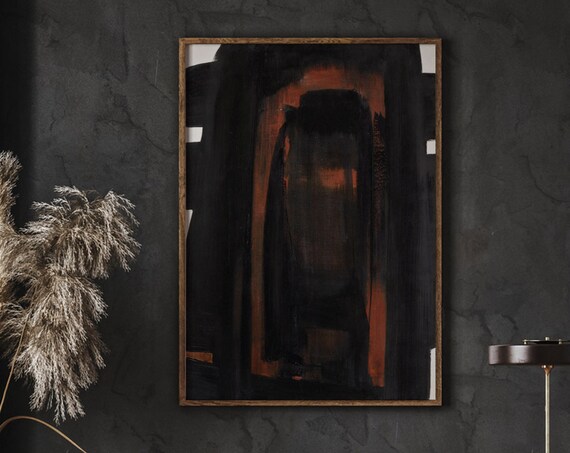 Soulages Black Orange Exhibition Poster